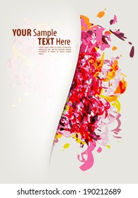flyer or card with abstract colored spots