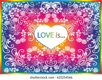 Flyer card for a holiday, frame for congratulations on the wedding, Valentines Day, birthday, invitation, gratitude, celebration, Declaration of love, advertising. Lace vintage mandala. Vector EPS 10.