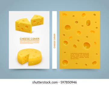 Flyer cheese banner book. A4 size paper, Template design element, Vector background