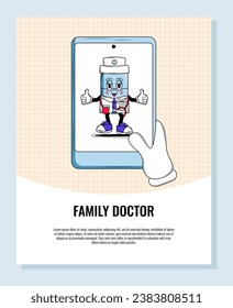 Flyer for children's Laboratory diagnostic, Medical consultation, Online doctor, Medicine clinic and health care. Vector illustration for poster, banner, website, presentation. A4 format