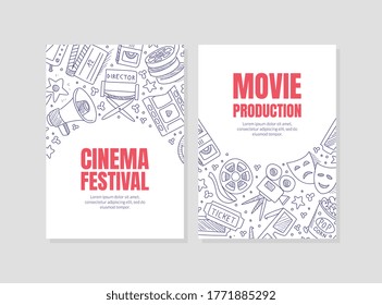 Flyer for the Cinema Festival. Vector illustration.