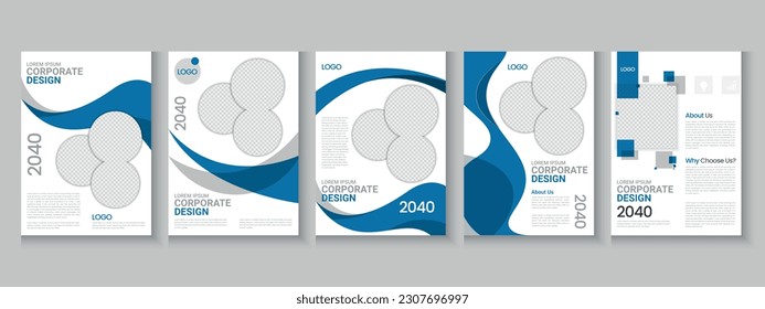 Flyer collection, flyer bundle, flyer set, brochure set, annual report, company profile, digital marketing layout, booklet brochure template design with mockup