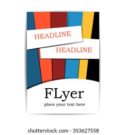 Flyer with colored stripes and place for text.
