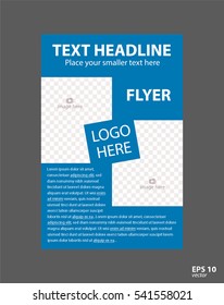 Flyer concept brochure template for business, education, presentation, website, magazine cover. Blue color.