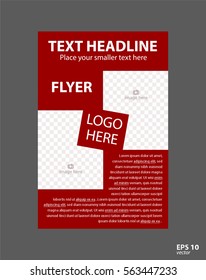 Flyer concept brochure template for business, education, presentation, website, magazine cover. Red color.