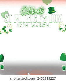 Flyer concept for saint patrick's day with social media banner or instagram post template | Saint patrick's day conference 17th march celebration with instagram and facebook post template | Saint desi