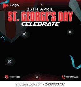 Flyer concept for st george's day with social media banner or instagram post template | st george's day celebration instagram stories Instagram and Facebook post template | St George's day 23 april