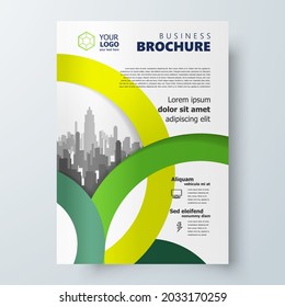  Flyer cover Circles theme green color brochure design template