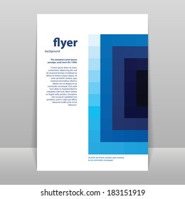 Flyer or Cover Design with Abstract Blue Pattern