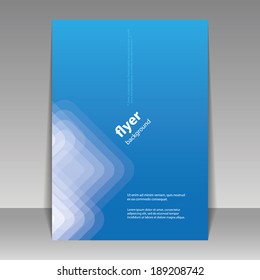 Flyer or Cover Design with Abstract Blue Background and White Pattern