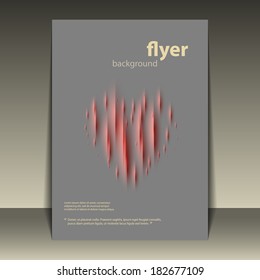 Flyer or Cover Design with Abstract Heart Pattern