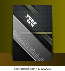 Flyer or Cover Design with Abstract Metallic Pattern