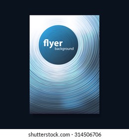 Flyer or Cover Design with Blue Blurred Background and White Circles