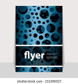 Flyer or Cover Design with Blue Dotted Abstract Pattern