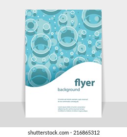 Flyer or Cover Design with Blue Dotted Abstract Pattern