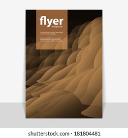 Flyer or Cover Design with Brown Abstract Pattern