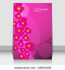 Flyer or Cover Design with cartoon flower
