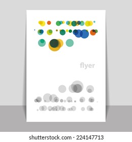 Flyer or Cover Design with Colorful Dots, Rings, Bubbles