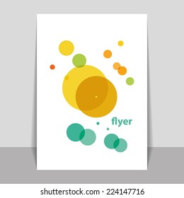 Flyer or Cover Design with Colorful Dots, Rings, Bubbles