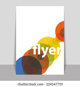 Flyer or Cover Design with Colorful Dots, Rings, Bubbles