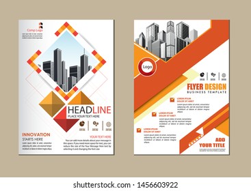 flyer cover design for companies in A4 with geometric shapes