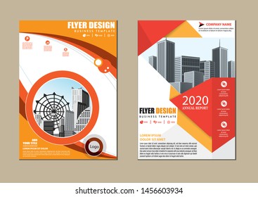 flyer cover design for companies in A4 with geometric shapes