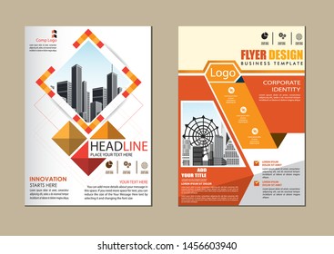 flyer cover design for companies in A4 with geometric shapes