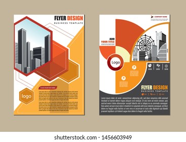 flyer cover design for companies in A4 with geometric shapes