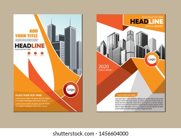 flyer cover design for companies in A4 with geometric shapes