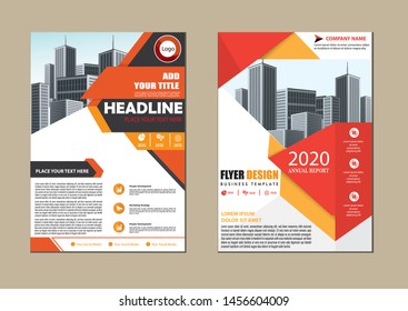 flyer cover design for companies in A4 with geometric shapes