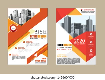 flyer cover design for companies in A4 with geometric shapes
