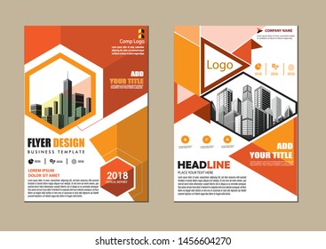 flyer cover design for companies in A4 with geometric shapes
