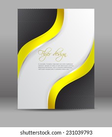 Flyer or cover design, dark background with yellow pattern/design with place for your content or creative editing, can be used for print, presentation or publishing, vector illustration 