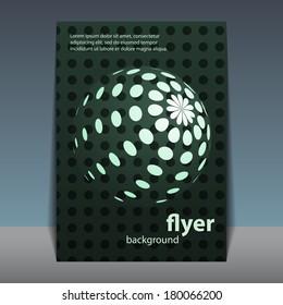 Flyer or Cover Design with Dotted Globe Pattern