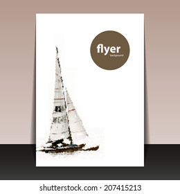 Flyer or Cover Design with Dotted Pattern - Halftone Theme: Sailboat