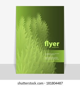 Flyer or Cover Design with Green Abstract Pattern