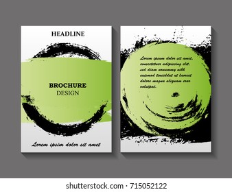 Flyer cover design in grunge style.Vintage brochure template.