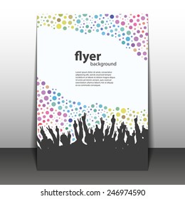 Diseño de volante o portada - Tiempo de fiesta - Fondo plano con manos