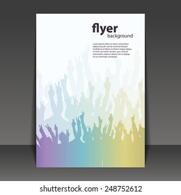 Flyer or Cover Design - Party Time -Flyer Template with Colorful Hands