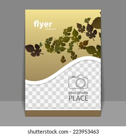 Flyer or Cover Design with Space for Your Photo - Autumn Leaves