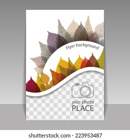 Flyer or Cover Design with Space for Your Photo - Autumn Leaves