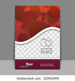 Flyer- oder Cover-Design mit Platz für Ihr Foto - Herbstblätter