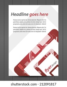 Flyer or cover design with technological pattern/design for your creative editing or place for your content/vector illustration