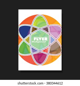 Flyer or Cover Design Template with Abstract Background - Colorful