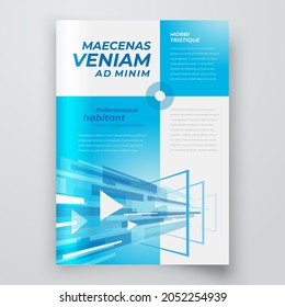 Flyer Cover design template Action lines blue color