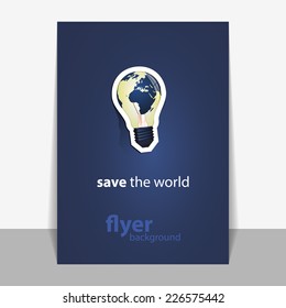 Plantilla de diseño de volante o cubierta - Energía ecológica - Salven el mundo
