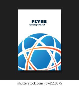 Plantilla de diseño de volante o cubierta con fondo de diseño de Globe - Azul