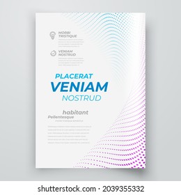 Flyer Cover design template particles theme white color vector