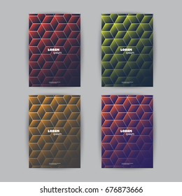 Flyer or Cover Design Template Set with Abstract Background