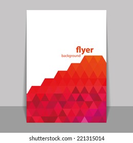 Flyer or Cover Design with Triangle Mosaic Pattern - Red and Orange